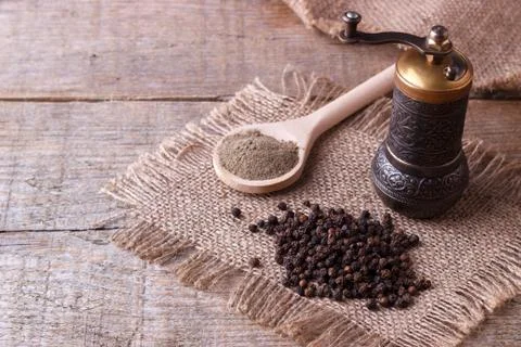Milled black pepper Stock Photos