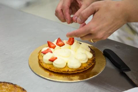 The millefeuille cake Stock Photos