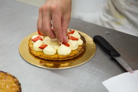 The millefeuille cake Stock Photos