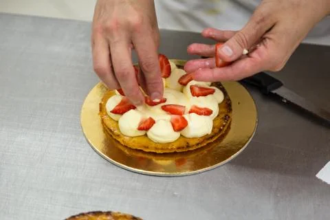 The millefeuille cake Stock Photos