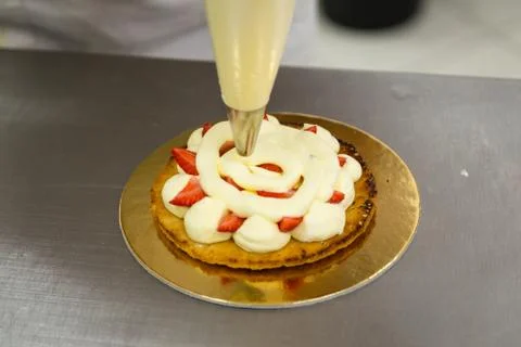 The millefeuille cake Stock Photos
