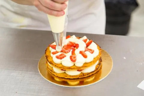 The millefeuille cake Stock Photos