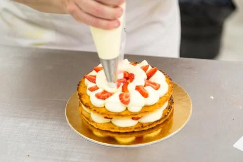 The millefeuille cake Stock Photos