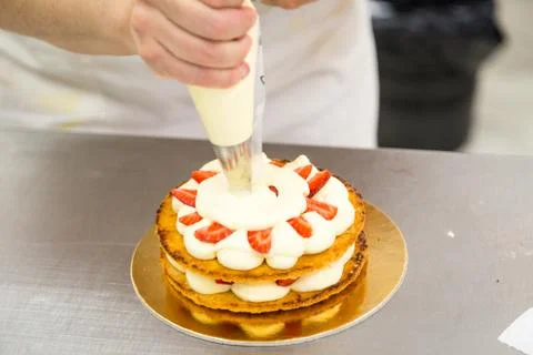 The millefeuille cake Stock Photos