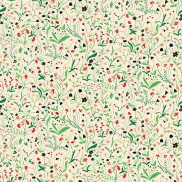 Milleflores style seamless vector pattern Stock Illustration