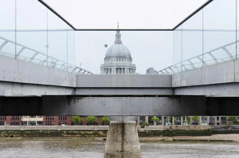 The Millenium bridge and St Paul's Cathedral 写真素材
