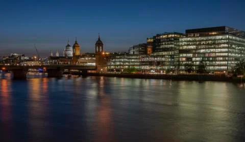The Millenium Bridge and St Paul's Cathedral Stock Photos