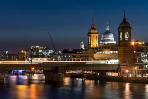 The Millenium Bridge and St Paul's Cathedral Stock Photos