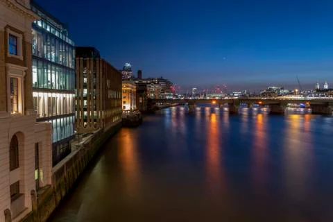 The Millenium Bridge and St Paul's Cathedral Stock Photos