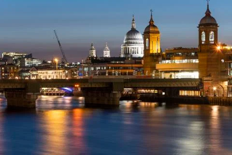 The Millenium Bridge and St Paul's Cathedral Stock Photos