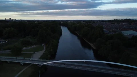 Millenium Bridge Drone Footage Stock Footage 255925925