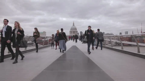 Millenium Bridge Stock Footage 37266565