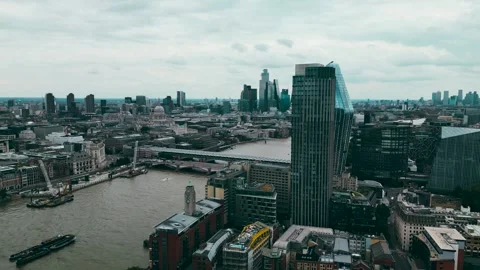 Millenium Bridge panning left London UK Video stock 290241365
