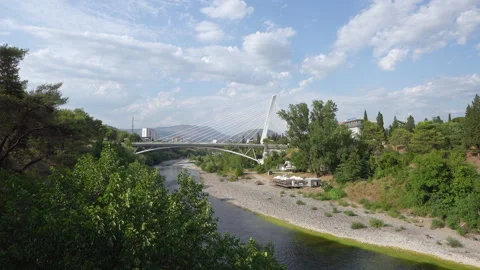 The Millenium bridge in Podgorica, Montenegro 库存影片 340761493