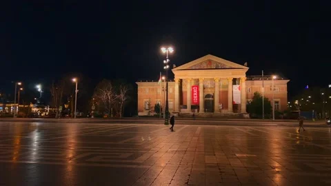 Millenium Monument and museums on Heroes Square, Budapest, Hungary Stockbeeldmateriaal 224437932