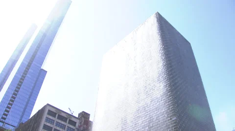 Millenium Park's Crown Fountain, view 4 Stock Footage 39933554