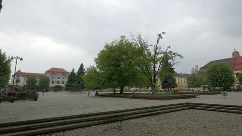 Millenium square in the afternoon Stockbeeldmateriaal 87990898