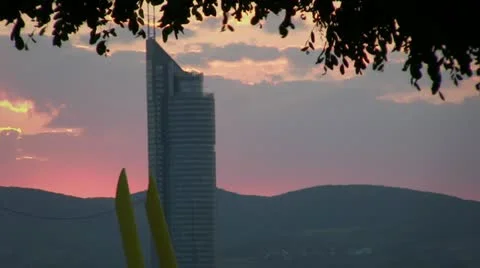 Millenium Tower, Vienna Austria (time lapse) 2 Stock Footage 22243160