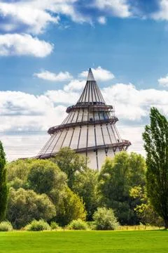Milleniumtower with museum of science in Magdeburg, Germany Stock Photos