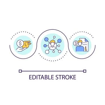 Millennial startup loop concept icon Stock Illustration