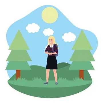 Millennial student outdoors using smartphone background frame Illustrazione stock