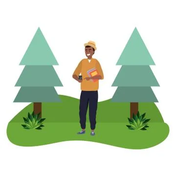 Millennial student outdoors using smartphone background イラスト素材