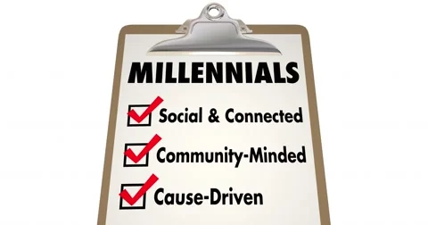 Millennials Checklist Clipboard Characteristics Generation Y 4K Stock Footage 60391090