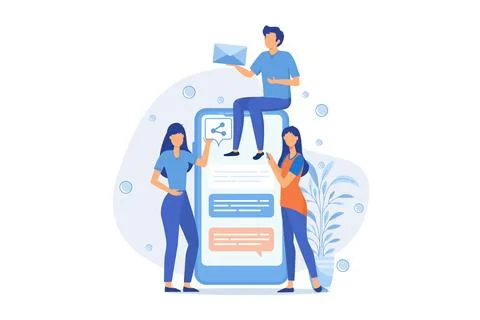 Millennials Generation Y, digital native and social media, online communica.. Stock Illustration