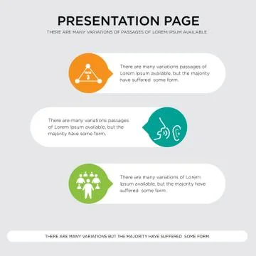 Millennials, whisper, omega 3 presentation design template in orange, green,  Stock Illustration