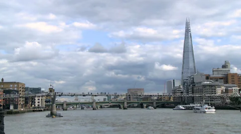 Millennium Bridge and Shard time lapse Stock Footage 30541684