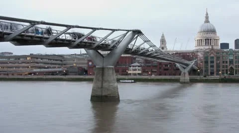 Millennium Bridge, London Stock Footage 10701554