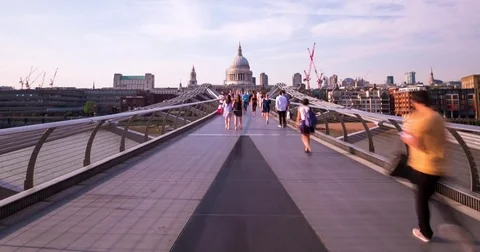 Millennium Bridge, London Video stock 78684184