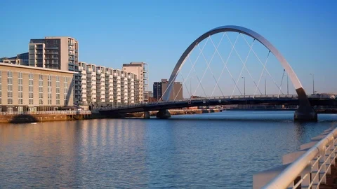 Millennium bridge over the Clyde River Stock Footage 71408189