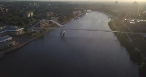 The millennium bridge at Stockton on tees Stock Footage 133534889