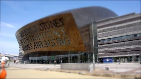 Millennium Centre. Tilt Shift Timelapse. Video stock 56026179