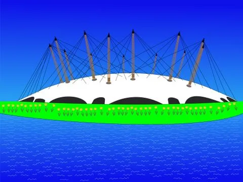 Millennium dome in spring Ilustración de archivo