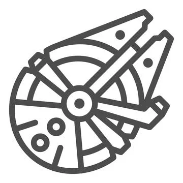 Millennium Falcon light freighter line icon, star wars concept, stellar envoy Stock Illustration