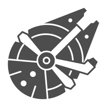 Millennium Falcon light freighter solid icon, star wars concept, stellar envoy Stock Illustration