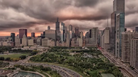 Millennium Park Chicago hyperlapse Stock Footage 252239874