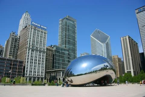 Millennium park cloud gate Stock Photos