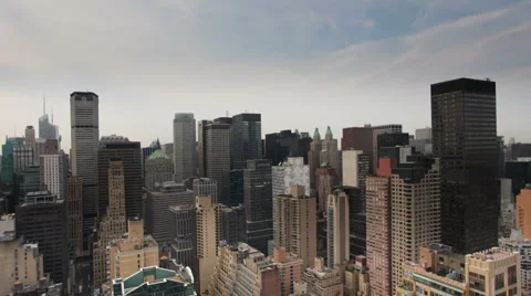 Millennium skyscrapers manhattan skyline new york Stock Footage