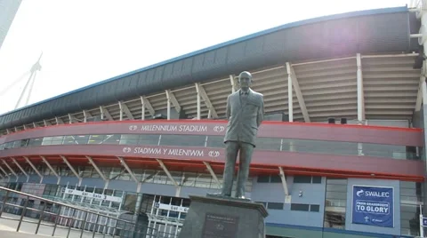 Millennium Stadium statue, Cardiff Stock Footage 53102045