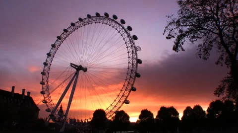 Millennium Wheel sunset 스톡 동영상 976473