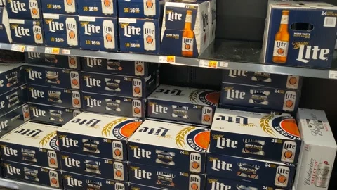 Miller's Lite Alcoholic Beverages Stock Footage 152099196