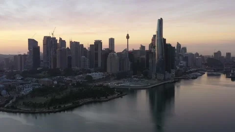 Millers point Barangaroo high-rise towers in Sydney city CBD on harbour – 4k. Stock Footage 166417824