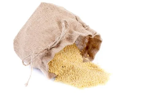Millet In Burlap Sack Stock Photos
