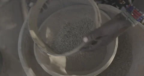 Millet flour processing in sifter in Mali, West Africa - LOG Stock Footage 253657723