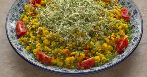 Millet groats with vegetables. Stock Footage 277459220