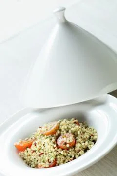 Millet in the white dish Foto stock