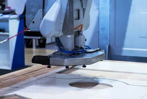 Milling and sawing machine for processing wood Stock Photos